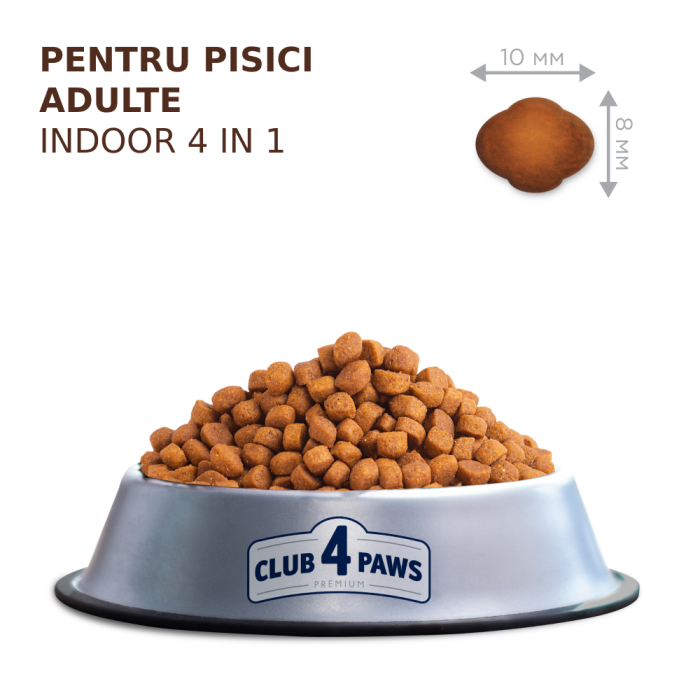 Pachet 2x2kg, Club 4 Paws Indoor 4 in 1 – Hrana uscata pentru pisici adulte de interior 4kg [2]