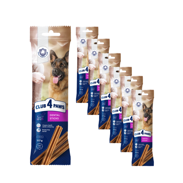 Pachet 7x117g, Club 4 Paws Premium, Dental Stick, Recompense caini [1]