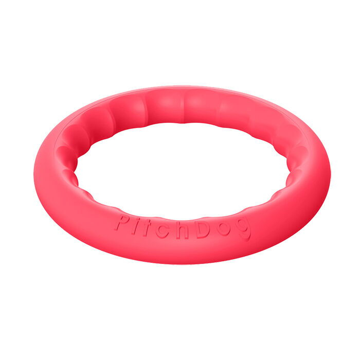 Jucarie Inel pentru caini PitchDog, 17 cm, roz [2]