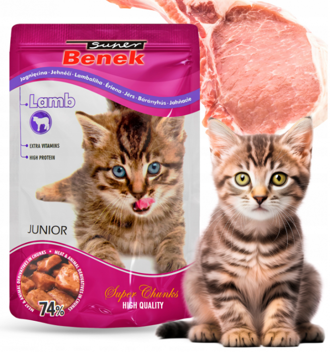 Plicuri hrana umeda miel in sos pentru pisoi, Super Benek, 24x100g [3]