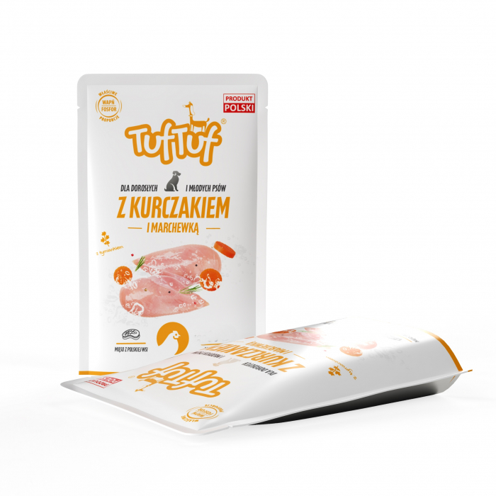 Tuf Tuf, Hrana umeda pentru caini, pui cu morcov, 300g