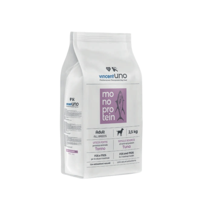 Vincent Uno Monoprotein Tuna – Hrana uscata caini adulti, ton, 2.5kg [1]