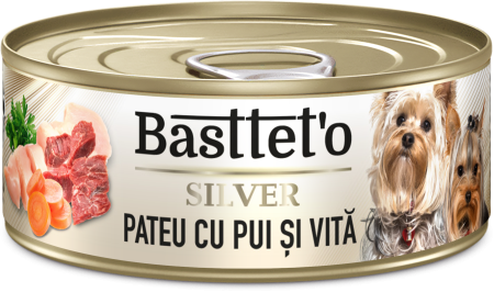 Hrana umeda - Bastteto Pate Caini - Pui si vita, 85g