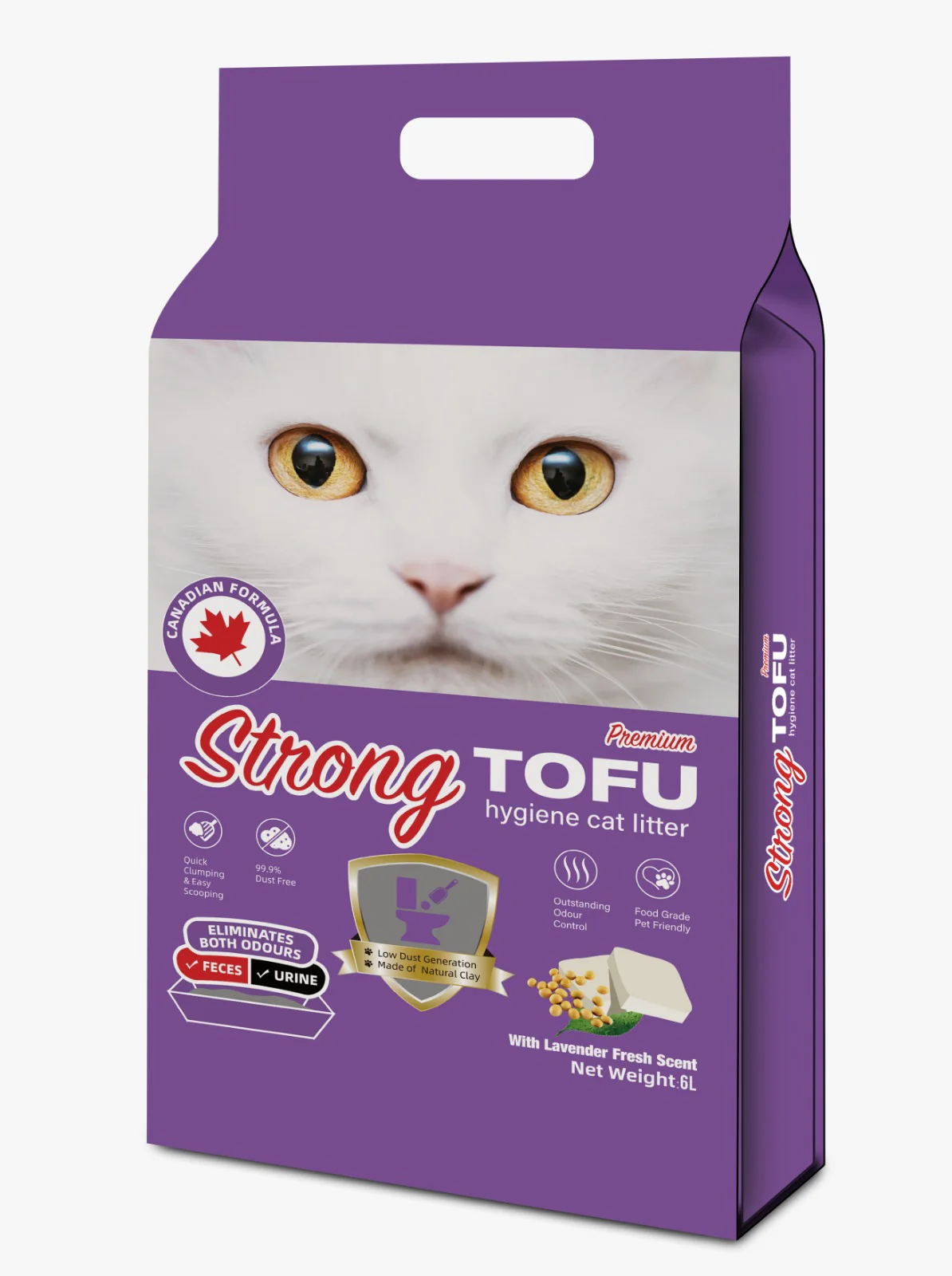 Asternut igienic - Strong Tofu Asternut igienic pisici - Lavanda, 6L/2.5kg
