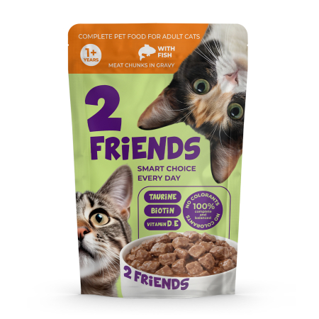 Hrana umeda - 2Friends Hrana umeda pisici - Peste in sos, 12x85g