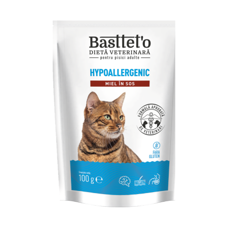 Hrana umeda - Bastteto Hipoalergenic, Hrana umeda pisici - Miel in sos, 100g