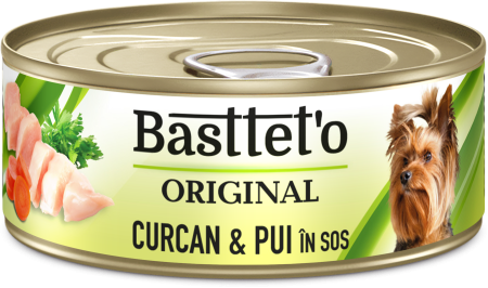 Hrana umeda - Bastteto Pate Caini - Pui si curcan in sos, 85g