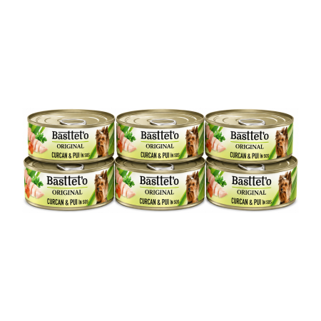Hrana umeda - Bastteto Pate Caini - Pui si curcan in sos, set 6x85g