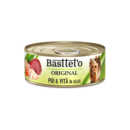 Bastteto Pate Caini - Pui si vita in jeleu, 85g [0]