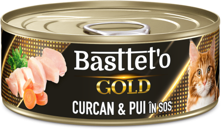 Produse pentru pisici - Bastteto Pate Pisici - Curcan si pui in sos , 85g
