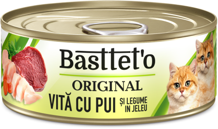Produse pentru pisici - Bastteto Pate Pisici - Vita cu pui si legume, 85g