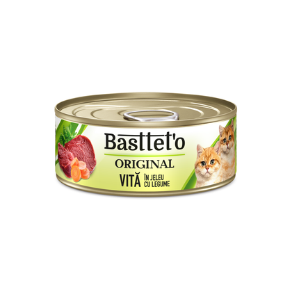 Hrana umeda - Bastteto Pate Pisici - Vita si legume, 85g