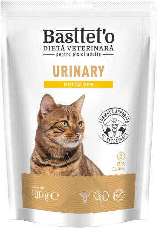 Produse pentru pisici - Bastteto Urinary, Hrana umeda pisici - Pui in sos, 100g