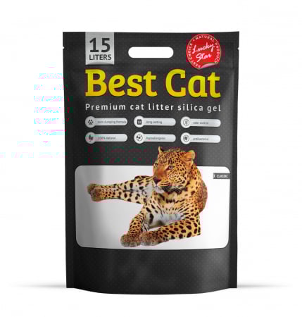 Produse pentru pisici - Best Cat Silicat Classic- Asternut igienic pisici, fara aroma, 15l