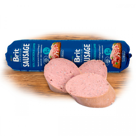Salam pentru caini cu pui si miel, Brit Premium [2]