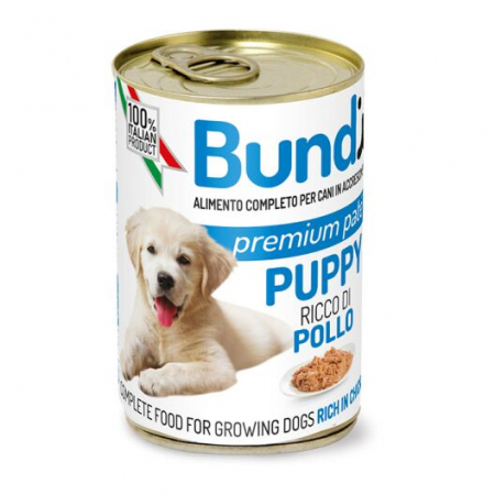 Hrana umeda - BUNDY, Conserva pentru catei, cu pui 400g