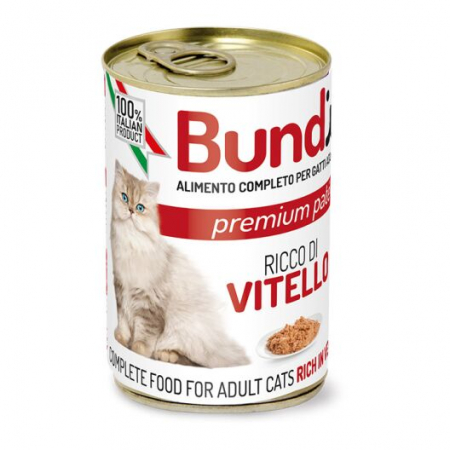 Hrana umeda - BUNDY, conserva pentru pisici, vita, 400g