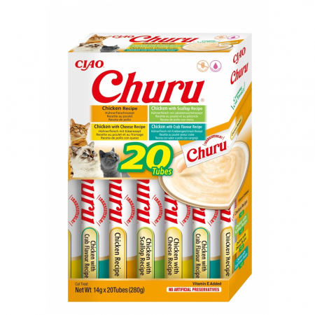 Recompense - Churu Cat Varieties, Recompense cremoase pentru pisici, 20 buc