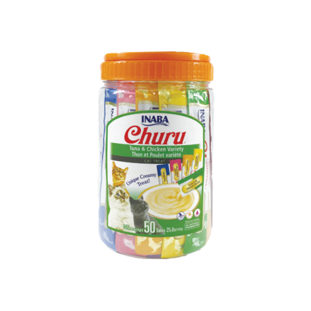 Recompense - Churu Cat Varieties, Recompense Cremoase pentru Pisici, cu Ton si Pui, 50 buc, 700 g