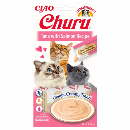 Recompense - Churu, Recompense cremoase pentru pisici cu somon si ton