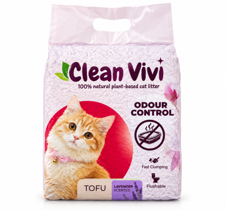 Asternut igienic - Clean Vivi Asternut igienic pentru pisici, Tofu - Lavanda, 5L/2.1kg