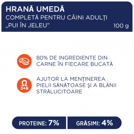 Hrana umeda cu pui in jeleu pentru caini de talie mica, Club4Paws [1]