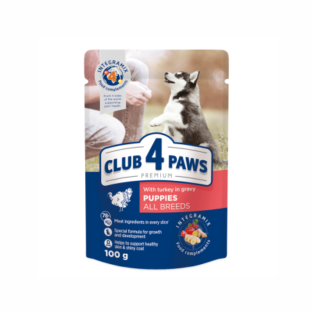 Hrana umeda - Hrana umeda pentru catei, curcan in sos, CLUB4PAWS