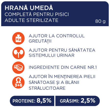 Club 4 Paws Premium Hrana umeda pisici sterilizate - cu iepure, set 24x80g [1]