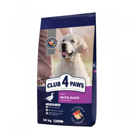 Hrana uscata - CLUB4PAWS, Hrana uscata pentru caini de talie mare, cu rata