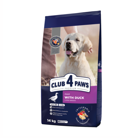 Produse pentru caini - CLUB4PAWS, Hrana uscata pentru caini de talie mare, cu rata