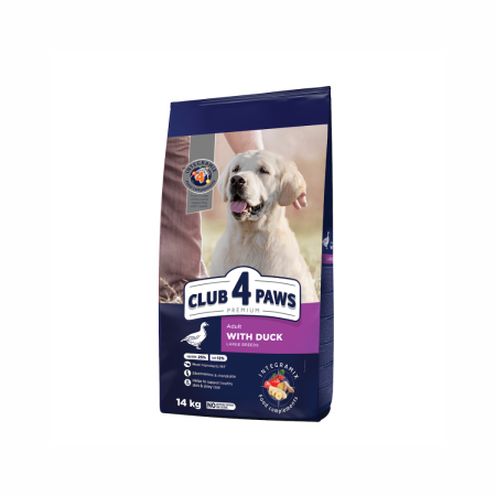 Hrana uscata - CLUB4PAWS, Hrana uscata pentru caini de talie mare, cu rata