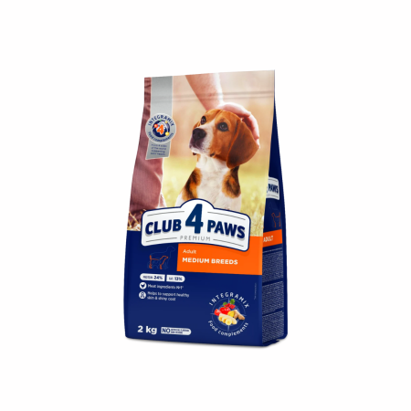 Produse pentru caini - CLUB4PAWS, Hrana completa pentru caini de talie medie, 2kg