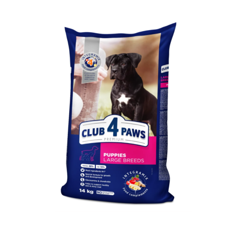 Produse pentru caini - CLUB4PAWS, Hrana uscata pentru catei de talie mare, 14kg