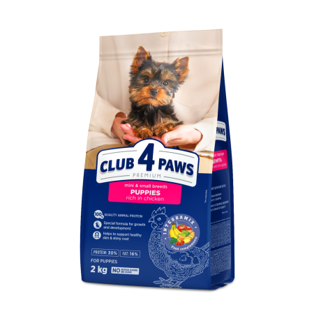 Hrana uscata - Club 4 Paws, Hrana uscata, catei, talie mini, pui, 2kg