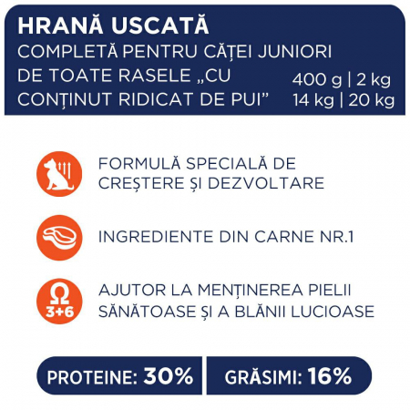 CLUB4PAWS, Hrana uscata completa pentru catei de toate rasele, 20kg [3]