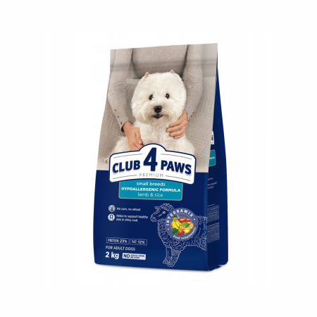 CLUB4PAWS, Mancare hipoalergenica pentru caini de talie mica