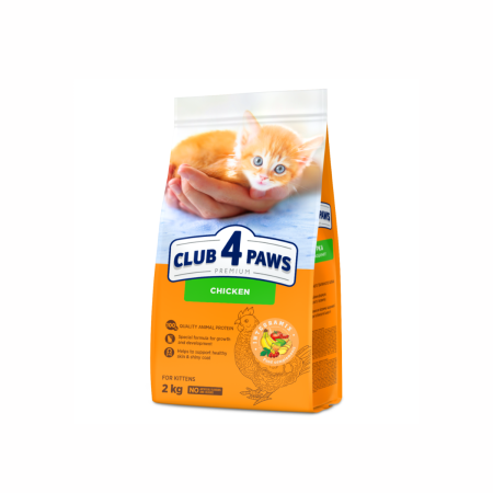 Club 4 Paws, Hrana uscata pentru pisoi, cu pui, 2kg