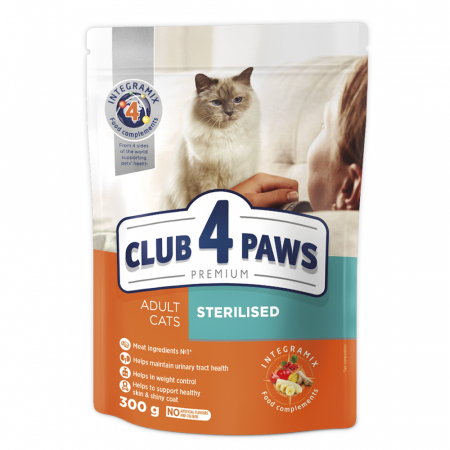 Club 4 Paws Hrana uscata pisici sterilizate, 300g