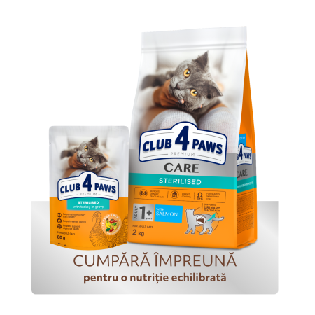 Club 4 Paws, Hrana uscata pisici sterilizate, cu somon, 2kg [5]