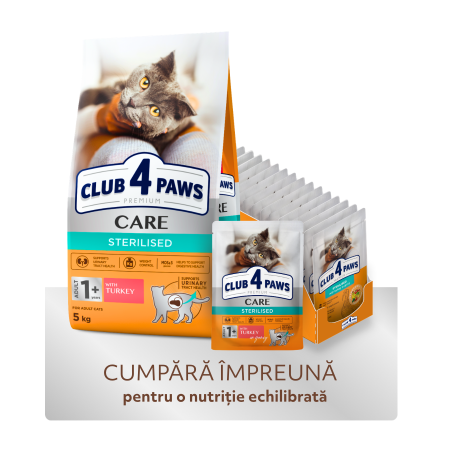 Club 4 Paws, Hrana uscata pisici sterilizate, curcan, 5kg [3]