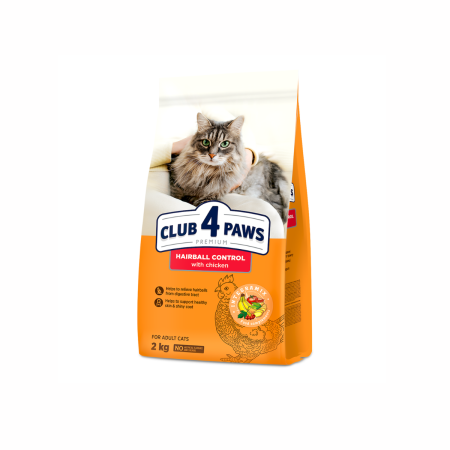 Club 4 Paws Premium, Hairball Control, hrana uscata pisici adulte, 2kg