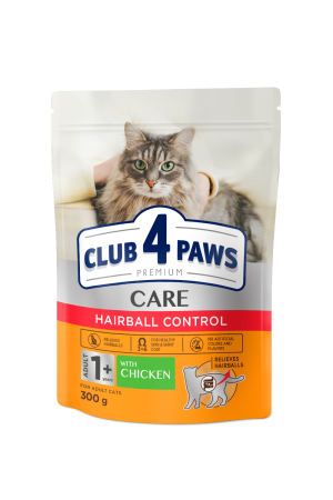 Produse pentru pisici - Club 4 Paws Premium, Hairball Control, hrana uscata pisici adulte, 300g
