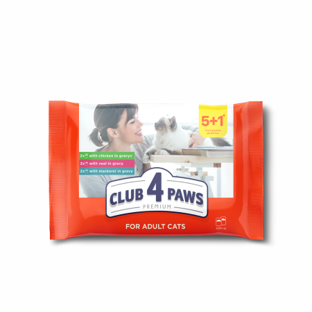 Hrana umeda - Club 4 Paws Premium Hrana umeda pisici 5+1, set 6*80g