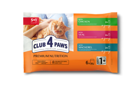 Hrana umeda - Club 4 Paws Premium Hrana umeda pisici 5+1, set 6*80g