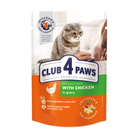 Set de 4 plicuri cu hrana umeda pentru picici, pui si somon, Club4Paws [1]