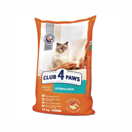Hrana uscata - Club 4 Paws Premium, Hrana uscata pentru pisici sterilizate, 14kg