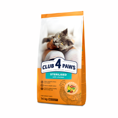 Hrana uscata - Club 4 Paws Premium, Hrana uscata pentru pisici sterilizate, 14kg