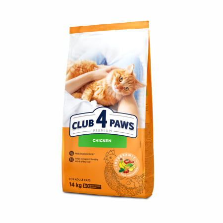 Hrana uscata - Club 4 Paws Premium, Hrana uscata pisici adulte, cu Pui 14kg