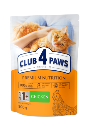 Produse pentru pisici - Club 4 Paws Premium, Hrana uscata, pisici adulte, cu Pui, 900g