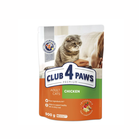 Hrana uscata - Club 4 Paws Premium, Hrana uscata, pisici adulte, cu Pui, 900g
